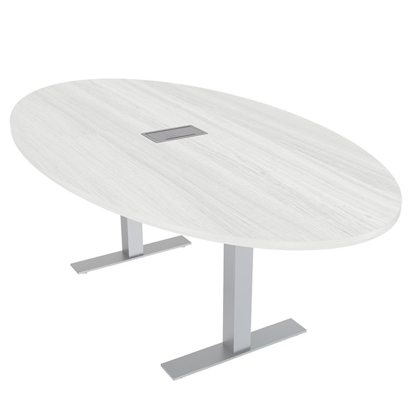 Skutchi Designs 45.25 in W, 71.5 in L, 29 in H, Engineered Wood Top, White HAR-OVL-46x72-T-ELEC-WHCYPRESS - main